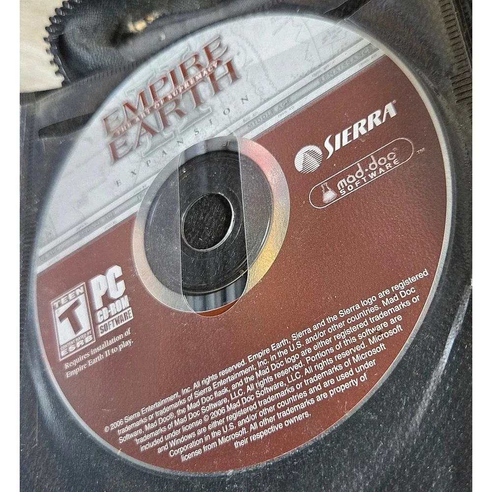 Empire Earth I II Art of Supremacy PC 4 Discs No Case Tested